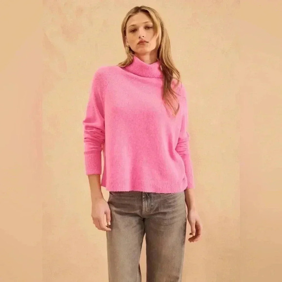 John + Jenn Emmett Sweater in Wild Orchid Size XS Fall Turtleneck Sweater - Picture 4 of 13